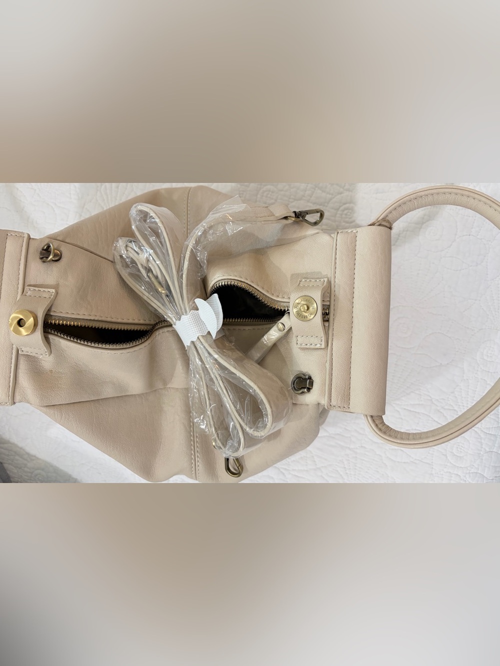 NWT Antik Kraft Cream Handbag w/crossbody strap with Interior Zipper Pocket - Picture 7 of 10